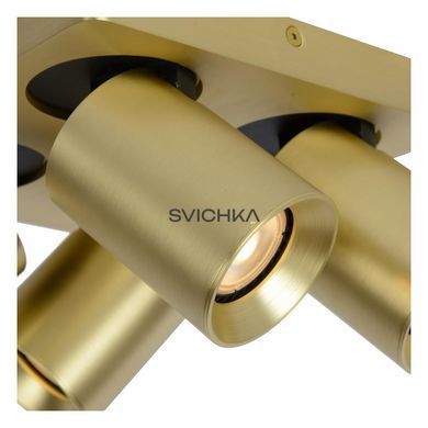 Потолочный точечный светильник Lucide NIGEL LED Dim to warm GU10 4x5W 2200K/3000K Matt Gold / Brass