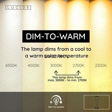 Акумуляторна настільна лампа для дому та вулиці Lucide RENEE Battery pack/batteries &Oslash; 12,3 cm LED Dim to warm 1x2,2W 2700K/3000K IP54 With wireless charging pad Black, BLACK