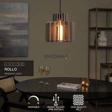 Подвесной светильник Lucide ROLLO 1xE27 Taupe