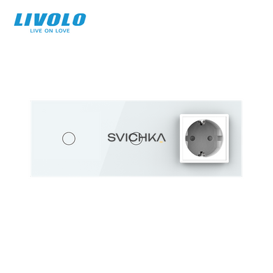 Сенсорный выключатель 2 сенсора 1 розетка Livolo