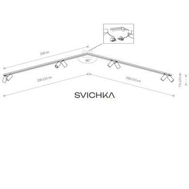 Світильник Nowodvorski MONO CORNER VIII 2200 PL, Чорний, Чорний, Чорний, Чорний