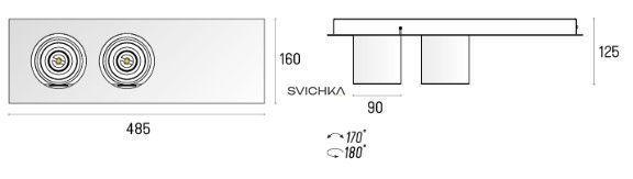 Накладной точечный светильник Labra AURO BASE 90&times;2 NT LED, 4000K, White