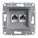Розетка компьютерная RJ45 UTP кат. 5Е двойная Schneider Electric Asfora