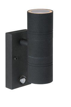 Настінний точковий світильник Lucide ARNE-LED IR Indoor/Outdoor &Oslash; 6,3 cm LED GU10 2x5W 2700K IP44 Motion & Day/Night Sensor Black, BLACK