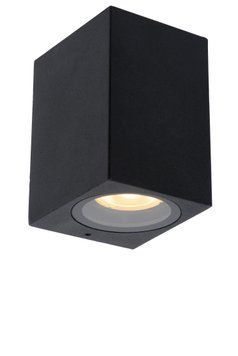 Настінний точковий світильник Lucide ZARO Indoor/Outdoor 1xGU10 IP44 Black, BLACK, Чорний, Чорний