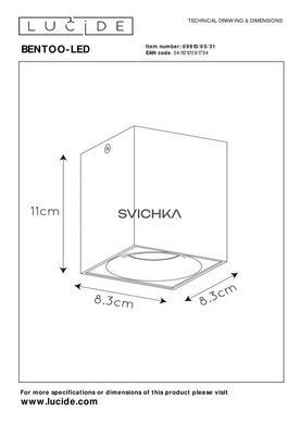 Потолочный точечный светильник Lucide BENTOO LED LED Dim. GU10 1x5W 3000K White
