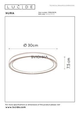 Стельовий світильник Lucide NURIA &Oslash; 30 cm LED Dim. 1x18W 2700K Black, BLACK