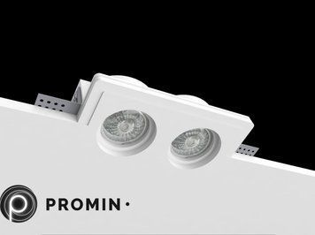 Врізний гіпсовий світильник Promin DOUBLE XS, White, Білий, Білий, Білий