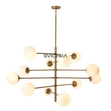 Підвісний світильник Eichholtz Chandelier Tortora 112071, Латунь; Білий, Латунь, Білий