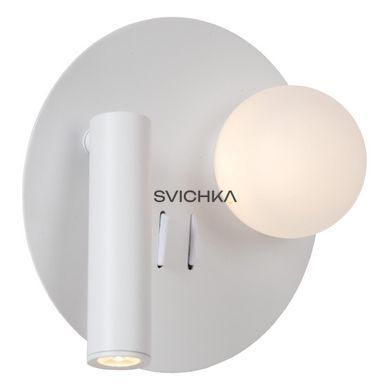 Бра Lucide MATIZ LED 3000K With USB charging point White, WHITE, Білий, Прозорий, Білий