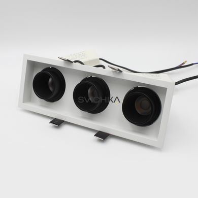 Вбудований світильник Skarlat RSL74092-3 3&times;10W WH+BK 3000K, Білий/чорний, 6