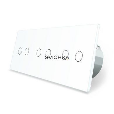 Розумний сенсорний ZigBee вимикач 6 сенсорів (2-2-2) Livolo білий (VL-C702Z/C702Z/C702Z-11)