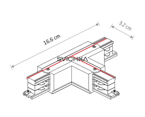 Соединитель Т-образный для 3-х фазной трековой системы Nowodvorski CTLS Power T Connector Left 1