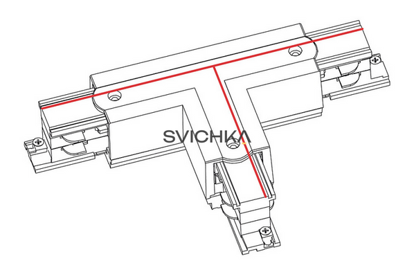 Соединитель Т-образный для 3-х фазной трековой системы Nowodvorski CTLS Power T Connector Left 1