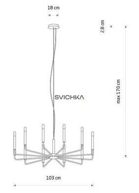 Люстра Nowodvorski 11464 ORTO XII В, Black