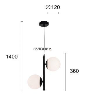 Підвісний світильник Viokef Anouk 2 Black/White