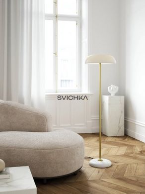Торшер лампа Nordlux Glossy, White/Brass, белый, латунь, Білий, Латунь, Білий
