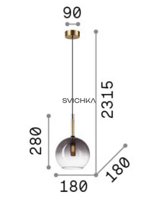 Подвесной светильник Ideal Lux Empire sp1 sfera, Gray\Gold