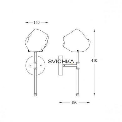 Бра Zuma-line ROCK WALL LAMP, Золотий, Золотий, Скло