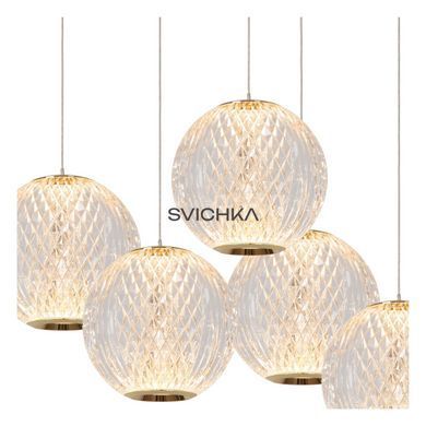 Підвісний світильник Lucide CINTRA &Oslash; 32 cm LED Dim. 5x4,7W 2700K Transparant, Transparant
