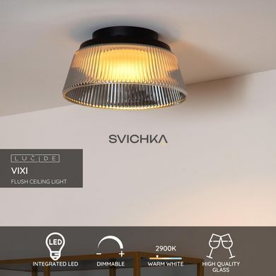 Стельовий світильник Lucide VIXI &Oslash; 35 cm LED Dim. 1x17,6W 2900K Smoke Grey, Smoke Grey