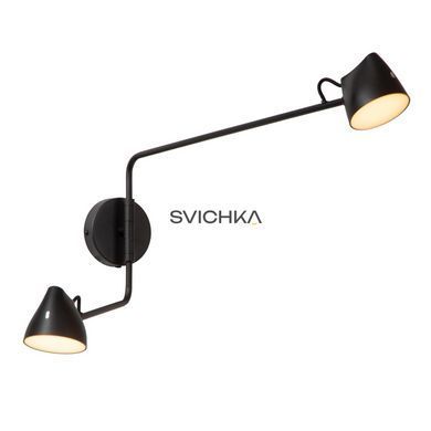 Настінний світильник Lucide MILNE LED Dim. 2x8W 2700K Black, BLACK, Чорний, Чорний