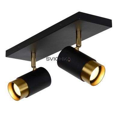 Стельовий точковий світильник Lucide FLORIS 2xGU10 Black, BLACK