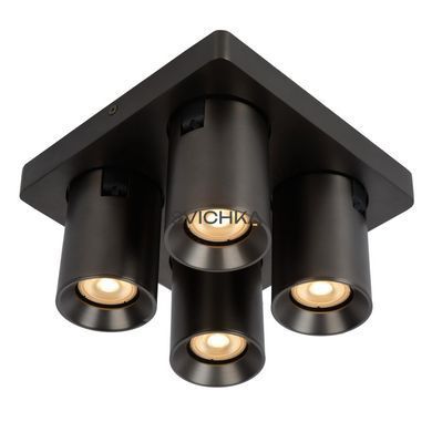 Стельовий точковий світильник Lucide NIGEL LED Dim to warm GU10 4x5W 2200K/3000K Anthracite, Anthracite, Антрацит, Антрацит