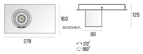 Накладний точковий світильник Labra AURO BASE 90&times;1 NT LED, 3000K, White