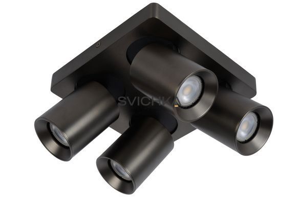 Стельовий точковий світильник Lucide NIGEL LED Dim to warm GU10 4x5W 2200K/3000K Anthracite, Anthracite, Антрацит, Антрацит