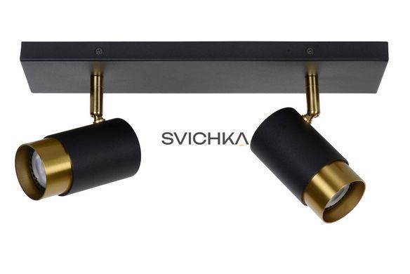 Стельовий точковий світильник Lucide FLORIS 2xGU10 Black, BLACK