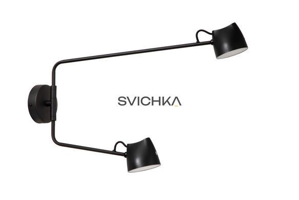 Настінний світильник Lucide MILNE LED Dim. 2x8W 2700K Black, BLACK, Чорний, Чорний
