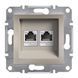 Розетка компьютерная RJ45 UTP кат. 5Е двойная Schneider Electric Asfora