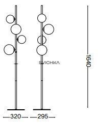 Торшер Ideal Lux Perlage pt4 Brass