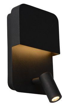 Бра Lucide BOXER LED 3000K With USB charging point Black, BLACK