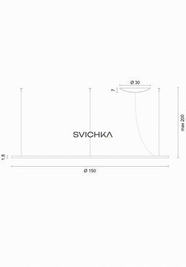 Подвесной светильник Egoluce LANCIA TONDA, &Oslash; 150 cm, Black