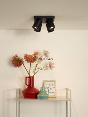 Стельовий точковий світильник Lucide NIGEL LED Dim to warm GU10 4x5W 2200K/3000K Black, BLACK