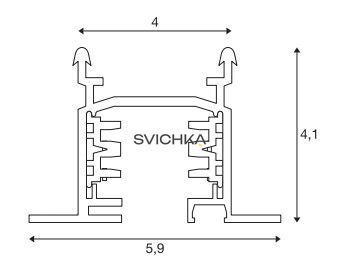 3-фазний врізний шинопровід SLV, високовольтний, 3м, білий, Білий, Білий, Білий
