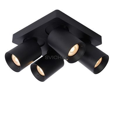Стельовий точковий світильник Lucide NIGEL LED Dim to warm GU10 4x5W 2200K/3000K Black, BLACK