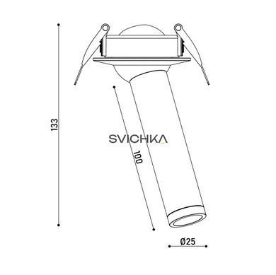 Світильник точковий врізний KLOODI KD-TUB100 5W 3К BK, Чорний