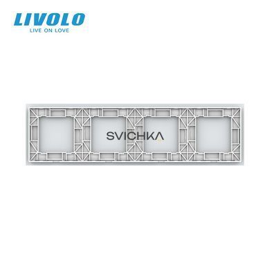 Рамка 4-постовая пустая Х сенсоров (Х-Х-Х-Х) LIVOLO закалённое стекло