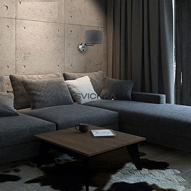 Бра Nowodvorski HOTEL GRAY 9303, Хром, Сірий