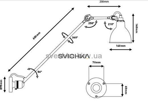 Настенный светильник Lampe Gras 304L-60-Bl-Sat