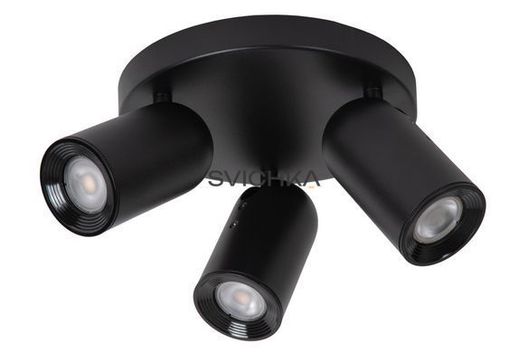 Стельовий точковий світильник Lucide PUNCH &Oslash; 21 cm 3xGU10 Black, BLACK