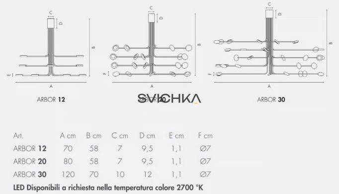 Стельовий світильник Icone Luce Arbor 12BI