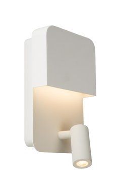 Бра Lucide BOXER LED 3000K With USB charging point White, WHITE
