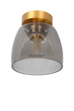 Стельовий світильник для ванної Lucide TYLER &Oslash; 16,1 cm 1xG9 IP44 Matt Gold / Brass, Matt Gold / Brass, Димчатий, Димчатий