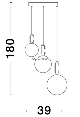 Підвісний світильник Nova luce 9695223 HOOK, Gold