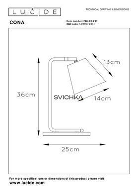 Настільна лампа Lucide CONA 1xE14 White, WHITE