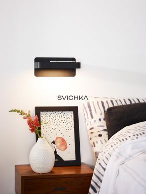 Бра Lucide ATKIN LED 1x6W 3000K With USB charging point Black, BLACK